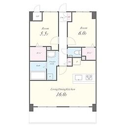 REALECT白壁 2LDKの間取図画像