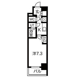 エスリード上前津テルツェ 1Kの間取図画像