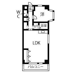 シャロン一社 1LDKの間取図画像