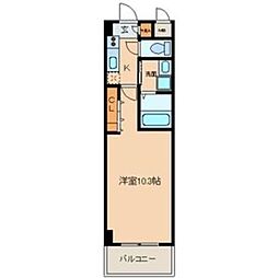co・com・y 1Kの間取図画像