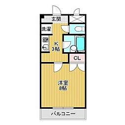 セントラルヴィレッジ 1Kの間取図画像
