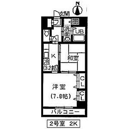 アベニュー23 2Kの間取図画像