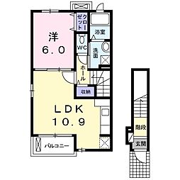 ラシア 1LDKの間取図画像