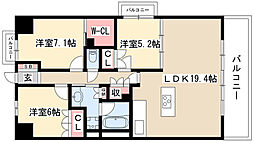 ザ・パークサイド千種北 3LDKの間取図画像