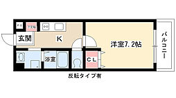 イースタンヒルズ一社 1Kの間取図画像