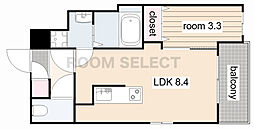 シェリム新瑞橋フルール 1LDKの間取図画像