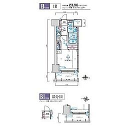 LIVCITY ワンルームの間取図画像