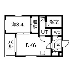 ハーモニーテラス児玉4 1DKの間取図画像