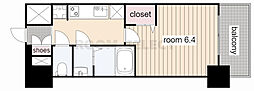 プレサンス新栄アーバンフロー 1Kの間取図画像