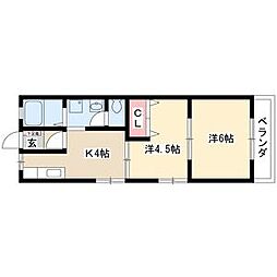 パールハイム 2Kの間取図画像