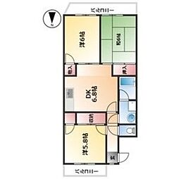 メゾンN&T 3DKの間取図画像