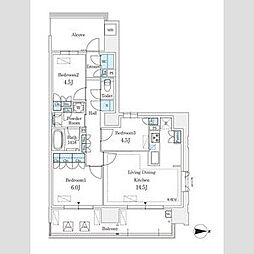 GRANPASEO丸の内 3LDKの間取図画像