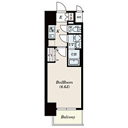 S-RESIDENCE金山WEST 1Kの間取図画像