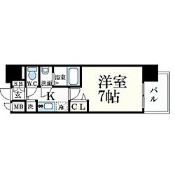 プレサンス名古屋ステーションサティナ 1Kの間取図画像