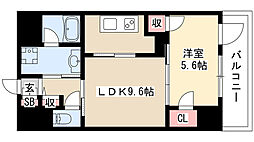 レジデンス丸の内七間町 1LDKの間取図画像