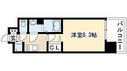 プレサンス上前津グレース 1Kの間取図画像