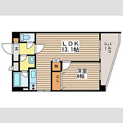 ESSE栄 1LDKの間取図画像