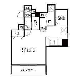 プレサンス泉セレグレード ワンルームの間取図画像