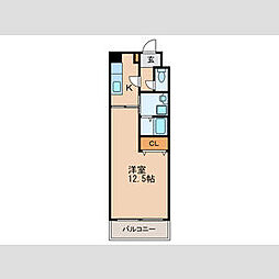リオン高見 1DKの間取図画像