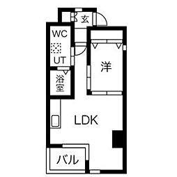 T・SQUARE 1LDKの間取図画像