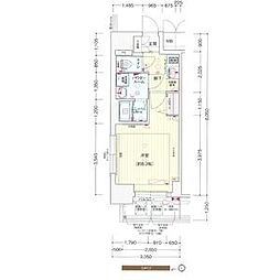 プレサンス池下トレス 1Kの間取図画像
