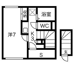LEOCUTTE 1SKの間取図画像