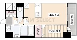 プレサンス栄フロント 1LDKの間取図画像