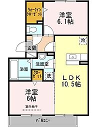 ファミール上石川 2LDKの間取図画像