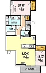 セレスティア栄生 2LDKの間取図画像