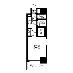 エスリード新栄グラティア 1Kの間取図画像