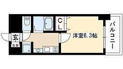 プレサンス大須観音駅前サクシード 1Kの間取図画像
