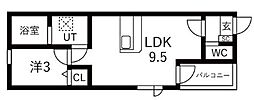 ジュエル守山I 1LDKの間取図画像