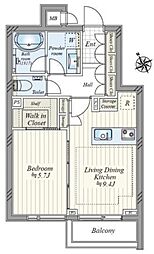ザ・レジデンシャル北青山 1LDKの間取り