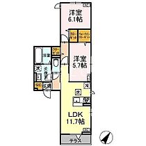 D－ROOM中町 102 ｜ 東京都町田市中町２丁目21番23号2（賃貸アパート2LDK・1階・56.74㎡） その2