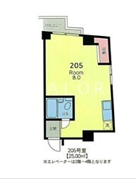 小田急小田原線 相武台前駅 徒歩3分の賃貸マンション 2階ワンルームの間取り