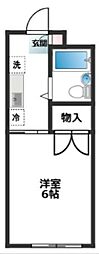 ポメリーナYサガミ 1階1Kの間取り