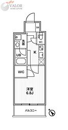 LIMERESIDENCE MACHIDA 2階1Kの間取り