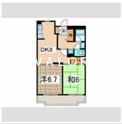 けやきハウス 2階2DKの間取り