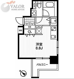 アーバンフラッツ町田 2階ワンルームの間取り