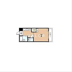 高峰コーポ3 1Kの間取図画像