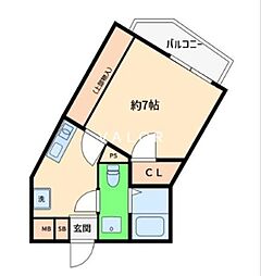 フラッツ70 1Kの間取図画像