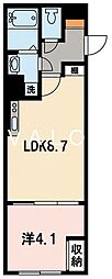 相模原市南区南台4丁目アパート 1LDKの間取図画像