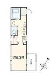 相模原市南区新磯野3丁目アパート ワンルームの間取図画像
