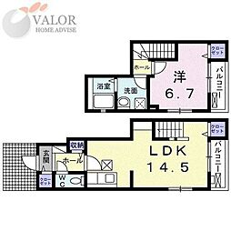 ハイツウィスタリアA 1LDKの間取図画像