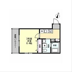 ベイルーム海老名モンド 1Kの間取図画像