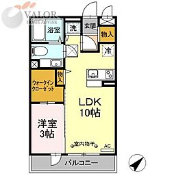 ブロッサムガーデン1 1LDKの間取図画像