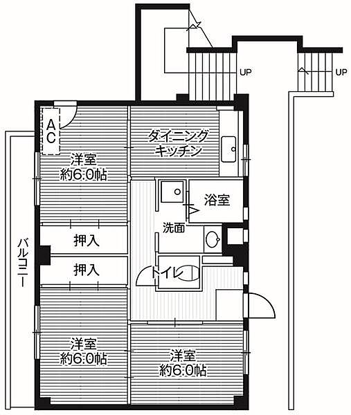 ビレッジハウス秋多2号棟 0202｜東京都あきる野市二宮(賃貸マンション3DK・2階・57.96㎡)の写真 その2