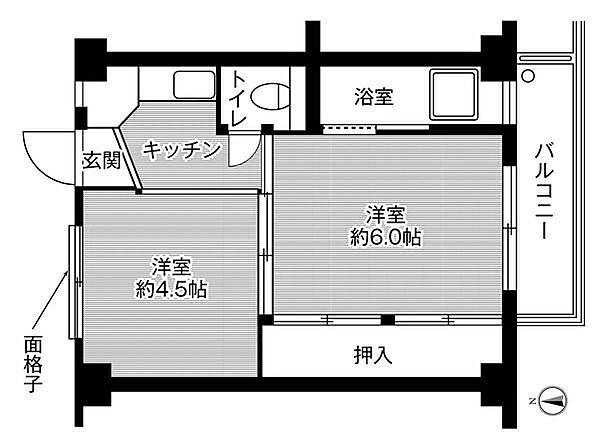 ビレッジハウス宝地2号棟 0207｜新潟県長岡市希望が丘１丁目(賃貸マンション2K・2階・28.98㎡)の写真 その2