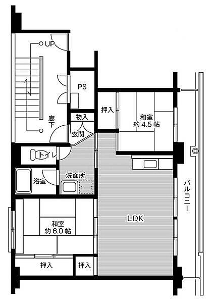 ビレッジハウスなかのめ2号棟 0306｜埼玉県加須市中ノ目(賃貸マンション2LDK・3階・53.50㎡)の写真 その2