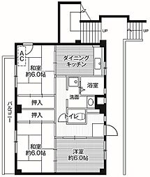 ビレッジハウス公郷4号棟 3DKの間取図画像